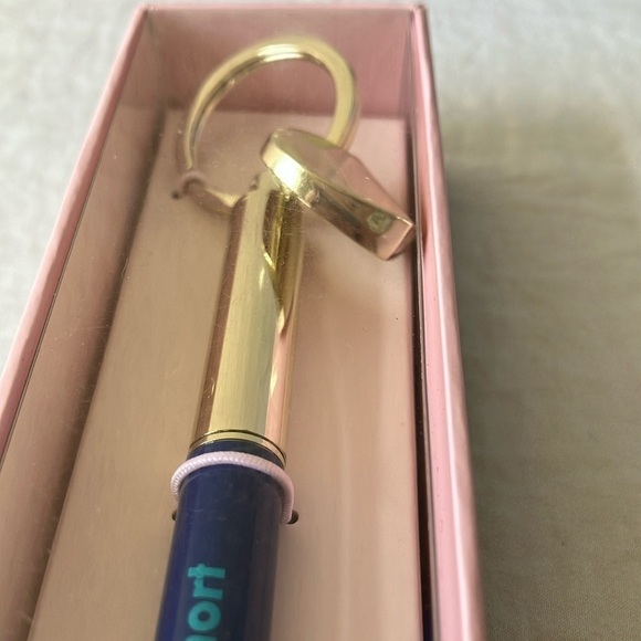 Kate Spade: Gold Tone & Blue Ink Pen Key Fob - Picture 15 of 16